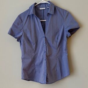 New York & Company Light Blue Button-Up Shirt